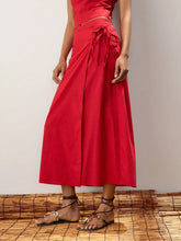Maija Women's Solid Color Wrap Twist Hem Elegant A-Line Skirt